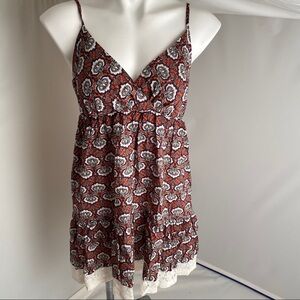 En Creme multicolor floral crossover front dress